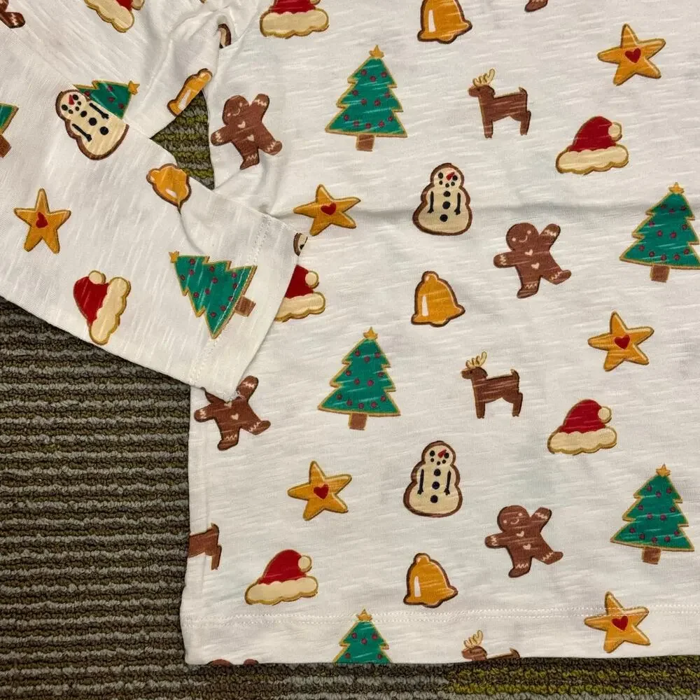 Longsleeve Shirt Organic Cotton Christmas Cookies Holiday Monica + Andy Sz 5T